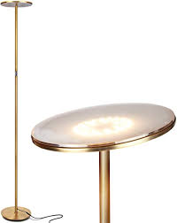 Ideal for those with aging eyes, it produces over 5x the amount of light recommended for better visibility by ophthalmologists. Brightech Sky Led Torchiere Super Bright Floor Lamp Contemporary High Lumen Light For Living Rooms Offices Dimmable Indoor Pole Uplight For Bedroom Reading Gold Brass Amazon Com