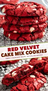 Easy kits & mega cookies. Red Velvet Cake Mix Cookies 4 Ingredients The Chunky Chef