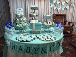 Baby Co Themed Baby Shower Table Made Tiffany Blue Chocolate Dipped Strawberries Tiffany Baby Shower Theme Tiffany Blue Baby Shower Tiffany Baby Showers