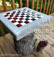 Diy Outdoor Checker Board Spoonful Of Imagination Outdoor Checkers Diy Outdoor Diy Kids Furniture