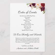 Create Your Own Flat Program Zazzle Com In 2021 Wedding Reception Program Floral Wedding Programs Wedding Order Of Service