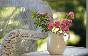 Images are printed with a white border around the. Photo Rose Flower Pitcher Wing Chair