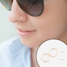 Solid 14 Karat Rose Gold Mini Shield Septum Ring Small Blade Septum Hoop  Geometric Fin Body Jewelry 3mm Shield Solid Pink Gold