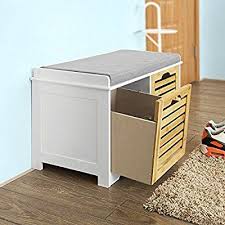 Sobuy Fsr23 K Wn Banc De Rangement Avec Coussin Rembourre Et 2 Cubes Meuble D Entree Commode A Meuble Rangement Meuble Rangement Ikea Petit Meuble Rangement