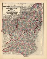 If you happen to know newark (new jersey), don't. County Map Of New York New Jersey Pennsylvania Ohio Deleware Maryland Virginia West Virginia And North Carolina Art Source International