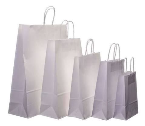 Large White Kraft Twist Handle Carrier Bags | Paper Carriers