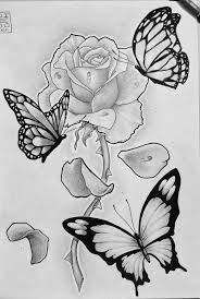 Flower and butterfly design by kittencaboodles on deviantart. Rose And Butterflies By Zetas Art On Deviantart Rose And Butterfly Tattoo Butterfly Sketch Butterfly Tattoo Designs