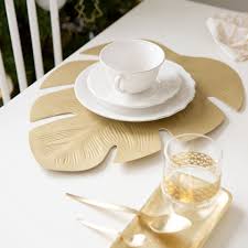 Dore Yaprak Seklinde Amerikan Servis Sofra Takimi Noel Zara Home Turquia Tableware Placemats Leaf Shapes