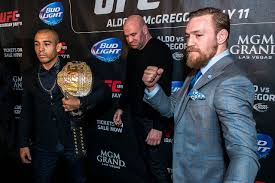 Jose aldo came into ufc 265 with plenty to prove if he wants to get back in the. File Jose Aldo Vs Conor Mcgregor Ufc 189 World Tour London Jpg Wikipedia