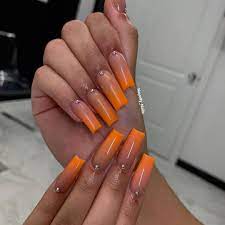 Nayelly Nails On Instagram Orange Ombre Orange Acrylic Nails Ombre Acrylic Nails Nails