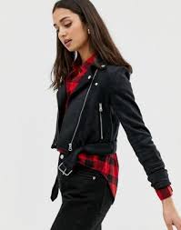 Pull Bear Faux Suede Biker Jacket In Black Fake Leather Motorcycle Coat Faux Suede Biker Jacket Suede Biker Jacket Suede Biker