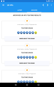 The winning numbers are announced at 5:49 p.m. Uk 49 S Lunchtime Teatime Results For Android Apk Download
