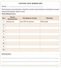 Misalnya data power point harus benar benar dicek. Laporan Hasil Wawancara Pemanfaatan Perubahan Energi Osnipa