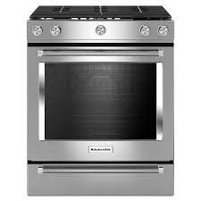 Does your kitchenaid oven need repair? Kitchenaid 30 In 5 Burners 5 8 Cu Ft Self Cleaning Convection Oven Slide In Gas Range Stainless Steel In The Single Oven Gas Ranges Department At Lowes Com