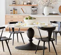 Share the post oval kitchen table sets. Chapman Oval Marble Pedestal Dining Table Pottery Barn