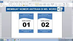 Jogja software antrian merupakan solusi tepat untuk mengatur antrian. Cara Membuat Desain Nomor Antrian Di Ms Word Youtube