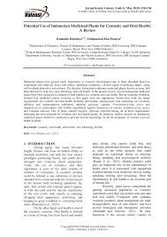 √cara pengajuan sekolah naungan yayasan di verval yayasan. Pdf Potential Use Of Indonesian Medicinal Plants For Cosmetic And Oral Health A Review