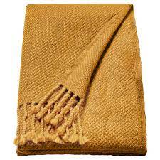 omtanksam throw yellow 60x160 cm ikea