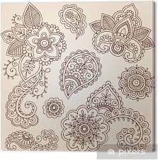 What do you think of when you imagine paisley print? Leinwandbild Henna Tattoo Paisley Mandala Doodles Vektor Design Elemente Pixers Wir Leben Um Zu Verandern