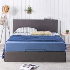 Shop for queen storage bed frame online at target. Priage By Zinus Dark Grey Upholstered Platform Bed Frame With Storage Overstock 32038789