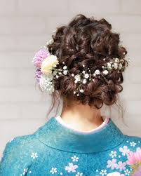 和装にも合うかすみ草の ブライダルヘア 髪型 まとめ marry マリー ショート ヘアアレンジ ウェディング ヘアスタイル 成人式 ヘアスタイル 編み込み