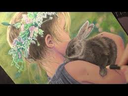 How to draw a rabbit with color pencils time lapse signup for free weekly drawing tutorials please enter your email address receive free weekly tutorial in your email. Colored Pencil Drawing Of A Little Girl With A Rabbit Youtube