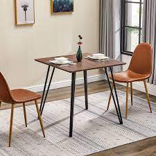 Wooden dining table with metal legs ukrainian. Buy Greenforest Dining Table 31 5 Small Square Kitchen Room Table Modern Industrial Leisure Coffee Table With Solid Metal Legs For Living Room Walnut Online In Ukraine B08gc3hyrw