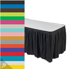 Party Table Skirt 14 Ft X 29 Pleated Plastic Disposable Waterproof Table Skirt Choose Color With Images Table Skirt Party Table Skirts