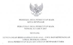 Daftar Peraturan Desa Jdih Kota Denpasar