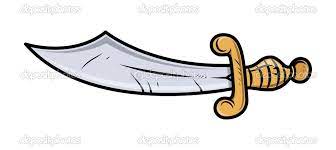 Viking Sword Vector Cartoon Illustration Seni Bela Diri Sejarah Seni Trisula