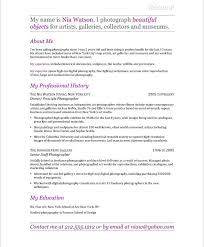 sample photography assistant resume