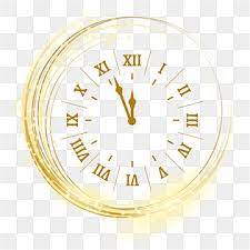 Gold Color New Year Clock Design With Glitter Light Clock Clipart Sparkling Lighting Png And Vector With Transparent Background For Free Download Clock Clipart Clock Design New Year Clock