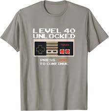 (prices may vary for ak and hi.) Amazon Com Funny 40th Birthday Level 40 Unlocked Video Gamer T Shirt Clothing Shoes Jewelry