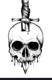 Knife and skull reflection tattoo. A Knife Through A Skull Simple Skull Face Series Vector Image On Vectorstock In 2021 Skulls Drawing Cool Skull Drawings Simple Skull Drawing