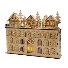 Kurt Adler Led Wooden Advent Calendar Decoration 13 Inch Wooden Advent Calendar Advent Calendar House Advent Calendar