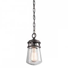 Whether you're looking to brighten a walkway with landscape lighting, liven up a patio area with hanging balcony lights or help keep your family safe with outdoor flood lights and other security lights, outdoor lighting adds elegance and functionality to any home or space. Rustic Outdoor Hanging Lantern In Bronze With Seeded Glass Shade