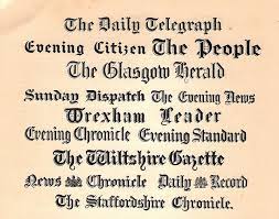 British Newspaper Title Mastheads 2 1946 Typography Alphabet Lettering Black Letter