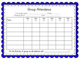 Group Counseling Attendance Tracker Charts 5 8 Week Groups