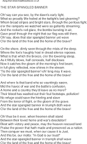 Old Time Song Lyrics For 59 The Star Spangled Banner Star Spangled Banner Star Spangled Lyrics