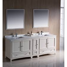 Here are my top picks if you want to maximize you can choose from different kinds of bathroom vanity faucets, the kinds of cabinetry, the new yorker double sink bathroom vanity with marble countertop, cabinet with soft close. Fresca Oxford 84 Inch Antique White Traditional Double Sink Bathroom Vanity With Side Cabinet Overstock 9972488