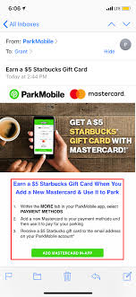 Maybe you would like to learn more about one of these? Starbucks Gift Card From Parkmobile Mastercard