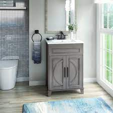 Its freestanding frame is made from solid poplar wood in the finish of your choice and built on tapered legs. Wade Logan Hartzler 24 Single Bathroom Vanity Set Reviews Wayfair