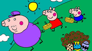 Peppa Pig Coloring Pages For Kids Peppa Pig Coloring Games Peppa And Grandpa Easter Coloring Book Youtube