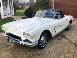 Black And White Corvette Logo For Sale 1962 Corvette Convertible 4 Speed Manual Ermine White Exterior Black Interior Located In Classic Trucks Classic Cars Chevy Corvette Convertible