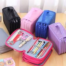 Portable Drawing Sketching Pencils Pen Case Holder Bag For 52pcs Pencils Set Colored Pencil Case Canvas Pencil Case