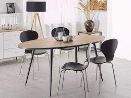 Shop for dining room tables at upper room home furnishings. Oval Dining Table 180 X 90 Cm Dark Wood With Black Ottawa Beliani Pl