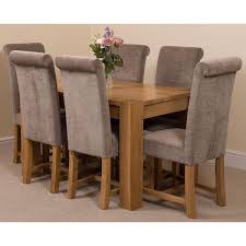 Excellent condition with no noticeable scratches anywhere. Kuba Oak Dining Set 125cm 6 Grey Chairs