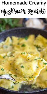 Homemade Creamy Mushroom Ravioli Ravioli Recipe Homemade Homemade Ravioli Filling Homemade Pasta