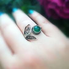 Handmade Silver Ring With Green Agate Gemstone Filigree Agate Gumus Yuzuk Gumus Kupe