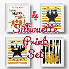 Hamilton The Musical Broadway 4 Silhouette Digital Print Set Decor Wall Art 8x10 Digital Poster Print Instant Downl Set Decor Hamilton Wallpaper Diy Dorm Decor
